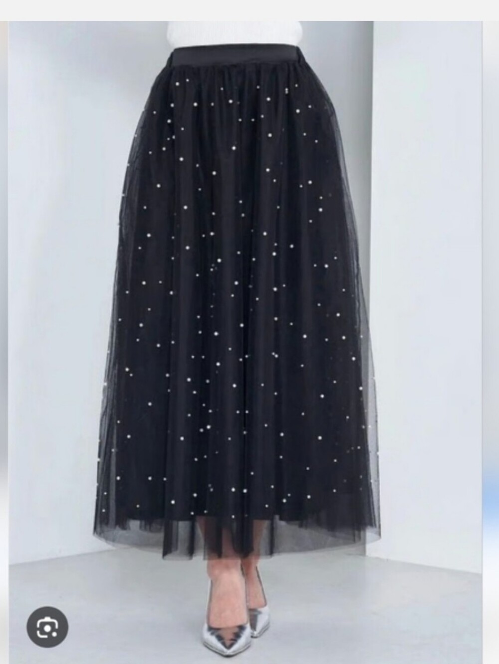 Jon & Anna Black & White Faux Pearl Tulle Skirt NWT sz M